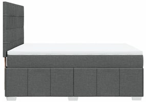 Cama com molas/colchão 140x190 cm tecido cinzento-escuro
