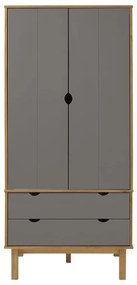 Roupeiro OTTA 76,5x53x172 cm pinho maciço castanho/cinza