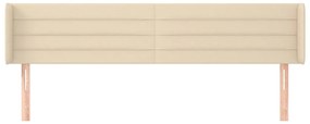 Cabeceira de cama c/ abas tecido 163x16x78/88 cm creme