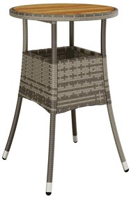 5 pcs conjunto jantar jardim c/ almofadões vime PE/acácia cinza