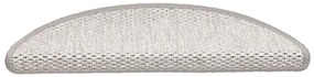 Tapetes escada adesivos aspeto sisal 15 pcs 56x17x3cm platinado
