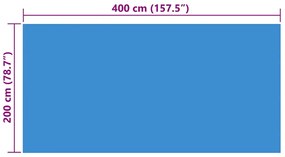 Cobertura para piscina 400x200 cm PE azul
