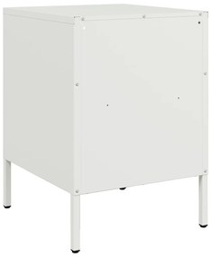Mesas de cabeceira 2 pcs 36x39x50,5 cm aço branco