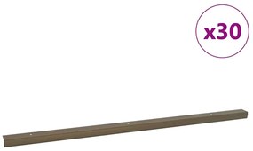 Perfis para degraus 30 pcs Castanho 67 cm Alumínio