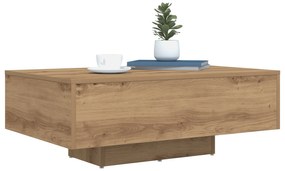 Mesa de centro vidaXL com luzes LED Carvalho Artesanal 85x55x31 cm