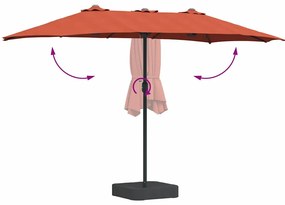 Guarda-sol de Jardim Terracota 385 x 209 x 244 cm tecido
