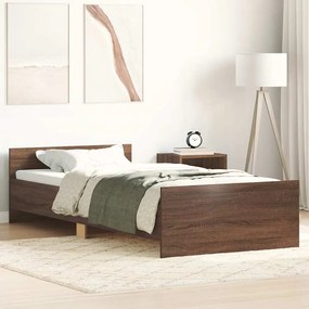 Estrutura cama s/ colchão derivados madeira carvalho castanho