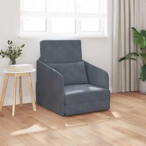 vidaXL Sofá Cama 2-em-1 Cinza Escuro 65x80x83 cm Veludo