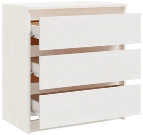 Mesa de cabeceira 60x36x64 cm madeira de pinho maciça branco