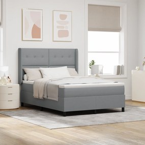 Cama Box com Colchão vidaXL Cinza Claro 140x200 cm Tecido