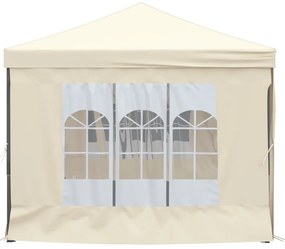 Tenda para festas dobrável com paredes laterais 3x6 m creme