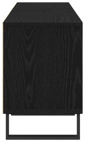 Armário para TV vidaXL Preto Carvalho 150x30x44,5 cm Madeira engenheir