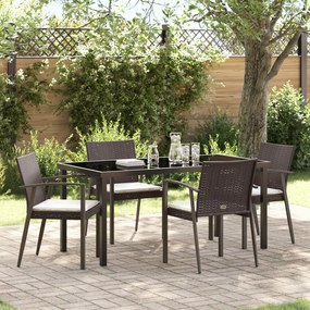 vidaXL Conjunto de 3 Marron Rattan PE Médio Sólido Retangular