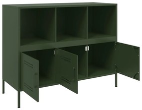 Aparador 100,5x39x79 cm aço verde-azeitona