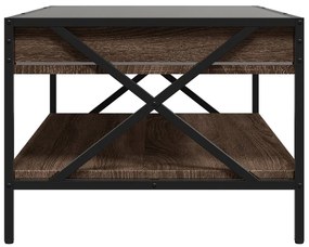 Mesa de centro luzes LED Infinity 90x50x38 cm carvalho castanho