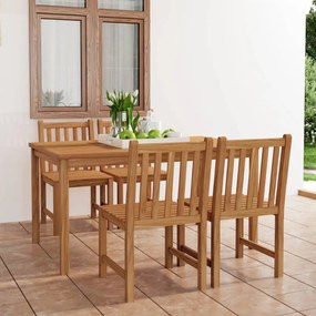 vidaXL 5 pcs conjunto de jantar p/ jardim madeira de teca maciça