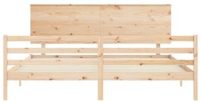 Estrutura de cama com cabeceira 200x200 cm madeira maciça