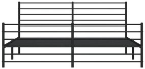 Estrutura de cama sem colchão com pés 180x200 cm preto