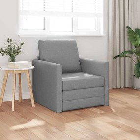 Sofá-cama de Chão 2 em 1 Cinza-claro 74x77x81 cm Tecido