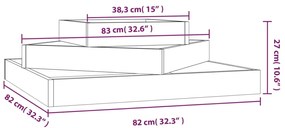 Vaso/floreira 83x83x27 cm pinho maciço branco