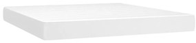 Cama box spring c/colchão/LED 160x200cm couro artificial branco