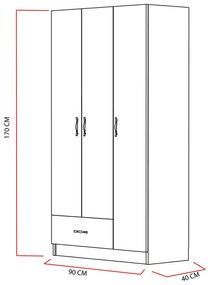 Roupeiro Gabi – Branco – 90x170x40 cm