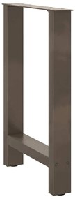 Pés para mesa de jantar em aço natural, 2 peças, 50x(72-73) cm, aço