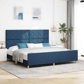 Cama vidaXL Azul 200x200 cm em Tecido