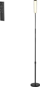 Candeeiro de pé com altura ajustavel 22 x 22 x (141–175 cm) cm Preto mate