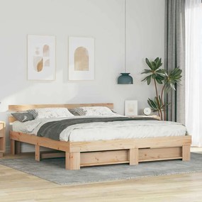 vidaXL Estrutura da Cama Castanho 180 x 200 cm Madeira de pinho maciça