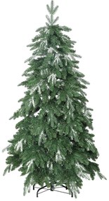 Árvore de Natal Artificial 150 cm Ramos Realistas com Efeito Neve Árvore de Natal com Suporte em Aço Base Dobrável Verde