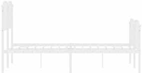 Estrutura de cama com cabeceira e pés 120x190 cm metal branco