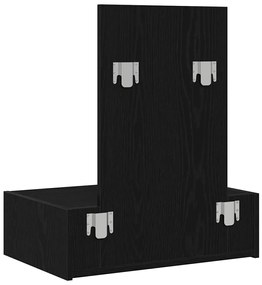 Mesa de maquilhagem suspensa Carvalho Preto 60x40x70 cm