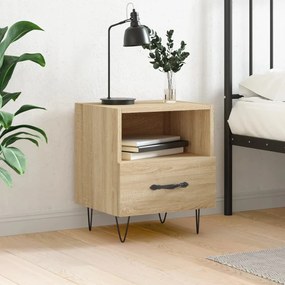 vidaXL Mesa cabeceira 40x35x47,5 cm derivados madeira carvalho sonoma