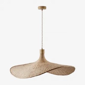 Lâmpada De Teto Suspensa Em Bambu Chaifer Natural & 80 X 70 Cm - Sklum
