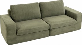 Sofá de 3 Lugares, 236 x 90 x 85 cm, Molas Ensacadas, Verde