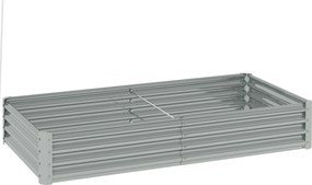 Outsunny Canteiro Elevado Retangular 180x90x30 cm Aço Galvanizado Fundo Aberto | Aosom Portugal