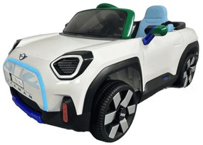 Carro elétrico para crianças MINI ACEMAN 12V 2.4G, Rodas de borracha, assento em pele sintética Branco