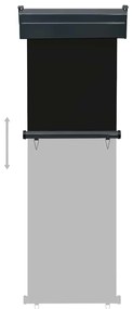 Toldo lateral para varanda 65x250 cm preto