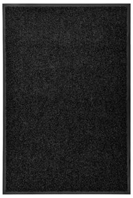Tapete de porta lavável 60x90 cm preto