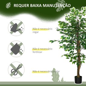 HOMCOM Planta Figueira Artificial com Tronco Realista 150 cm Planta Ar