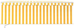 Toldo retrátil manual com estore 4x3 m amarelo e branco
