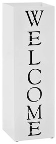 vidaXL Suporte para guarda-chuvas Welcome aço branco