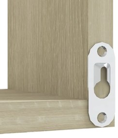 Estantes canto p/ parede 2pcs derivados de madeira carv. sonoma