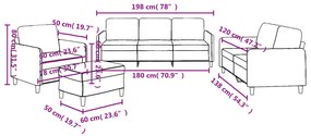 4 pcs conjunto de sofás com almofadões tecido cinzento-claro