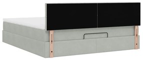 Estrutura de cama otomana com colchão 160x200 cm cinzento claro