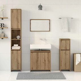 4 pcs móveis de casa de banho deriv. madeira carvalho artisiano