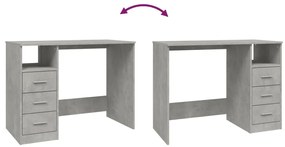 Secretária c/ gavetas 102x50x76 derivados madeira cinza cimento