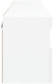 Móveis de parede p/ TV com luzes LED 2 pcs 60x30x40 cm branco