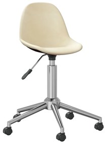 3086074 vidaXL Swivel Dining Chair Cream Fabric (333457)